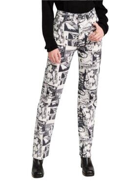 Reformation Cynthia High Rise Straight Leg Jeans pop culture Graphic Print 26